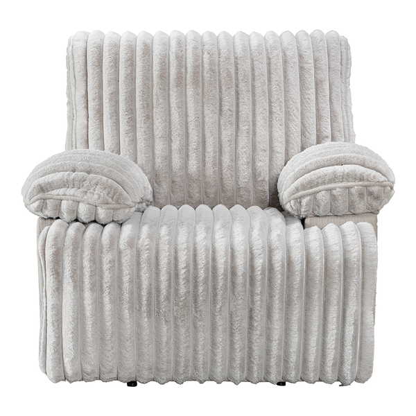 Power Headrest Reclining Console Plush Multi-Person Sofa Combination Kit 8451#3+2 Grey Velvet