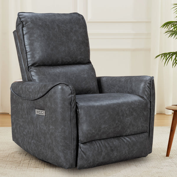 Modern Style Power Recliner Chair with Rocker and Swivel Function - Model 8445