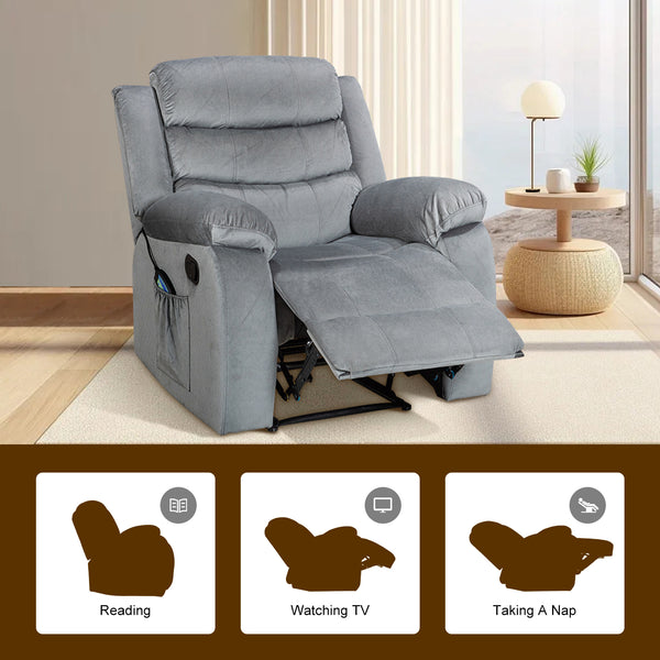 Comfortable and Durable Recliner Chair with Massage and Heating - Model 8005