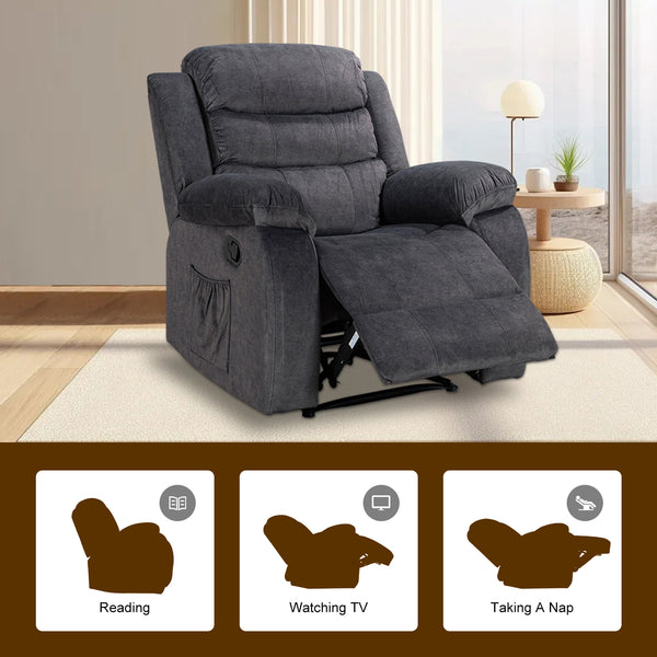 Comfortable and Durable Recliner Chair with Massage and Heating - Model 8005