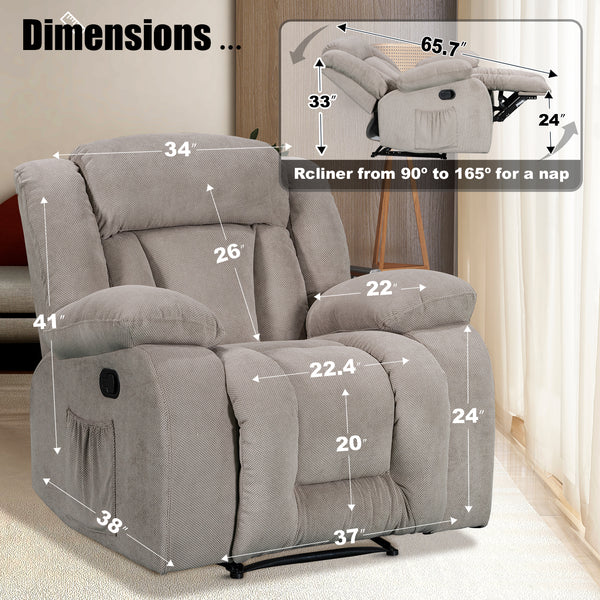 Recliner Chair with Massage and Heating Function - Model 8104