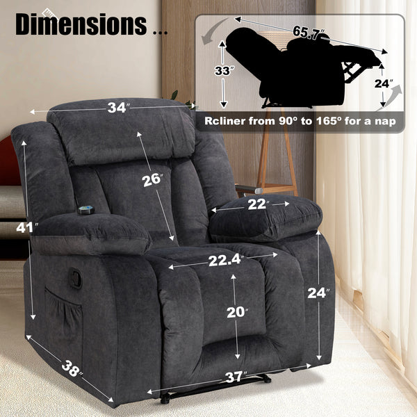 Recliner Chair with Massage and Heating Function - Model 8104