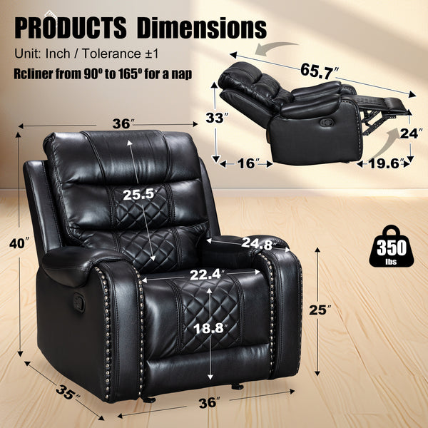 Luxury Leather Rocking Recliner - Model 8317
