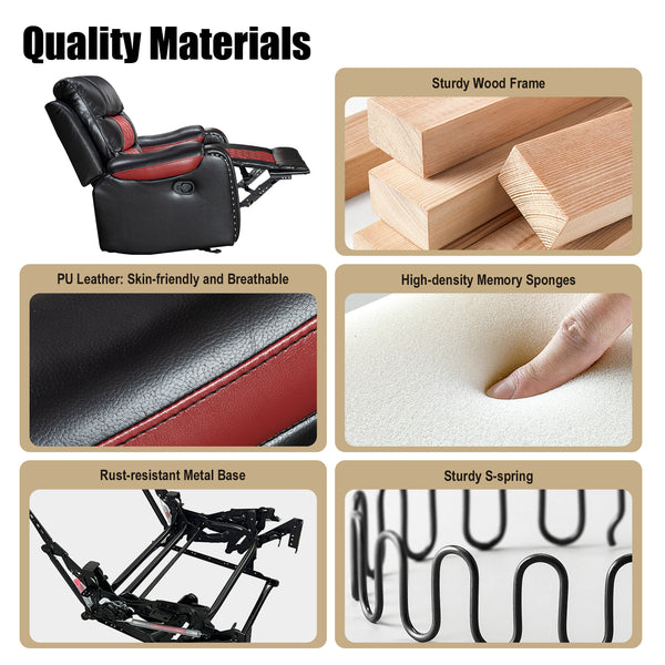 Luxury Leather Rocking Recliner - Model 8317