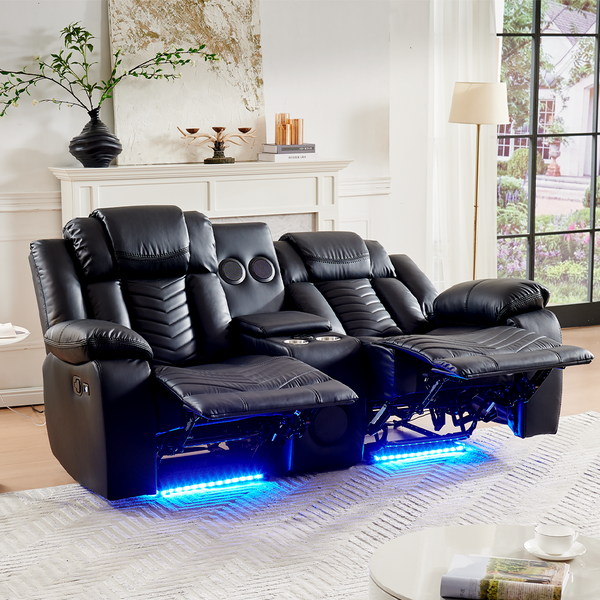 Chunyun executive leather recliner sofa, multifunctional recliner with professionally tuned sound system