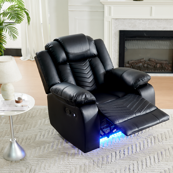 The leather recliner has been upgraded 3 times and is equipped with mood lighting. It is the perfect choice for living room recliners.