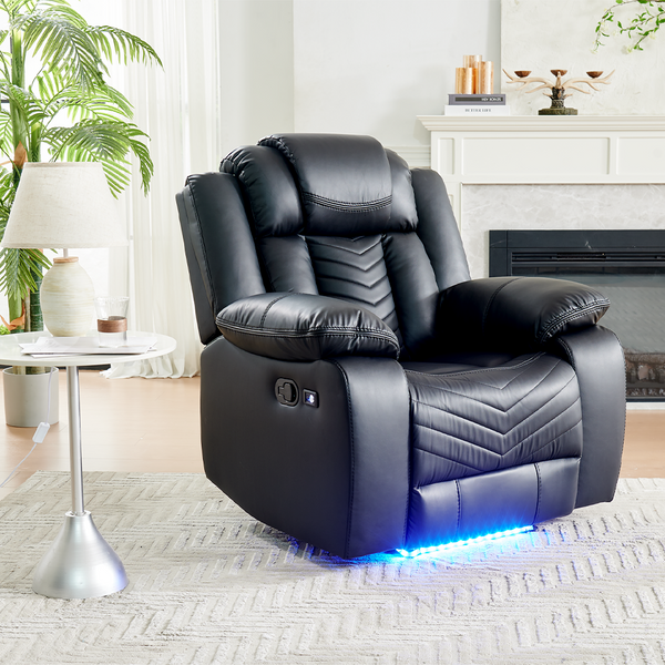 The leather recliner has been upgraded 3 times and is equipped with mood lighting. It is the perfect choice for living room recliners.