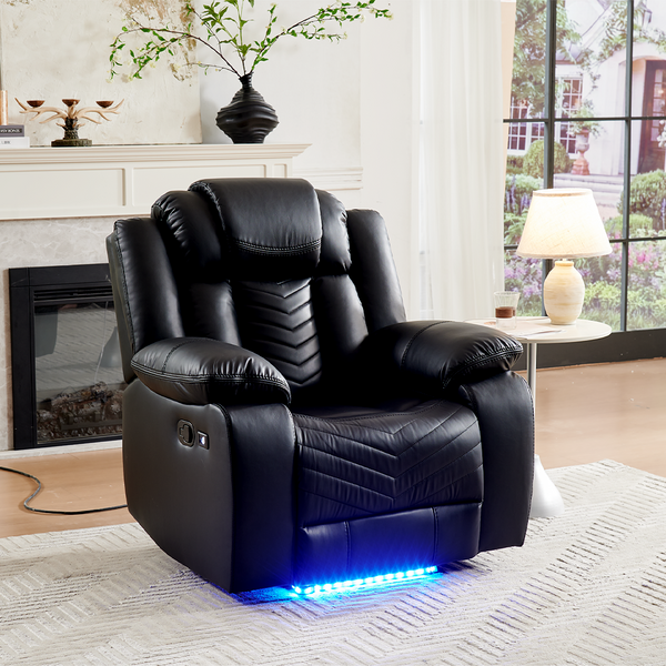 The leather recliner has been upgraded 3 times and is equipped with mood lighting. It is the perfect choice for living room recliners.