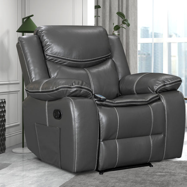 Air Leather Recliner with Massage and Heating - Model 8220